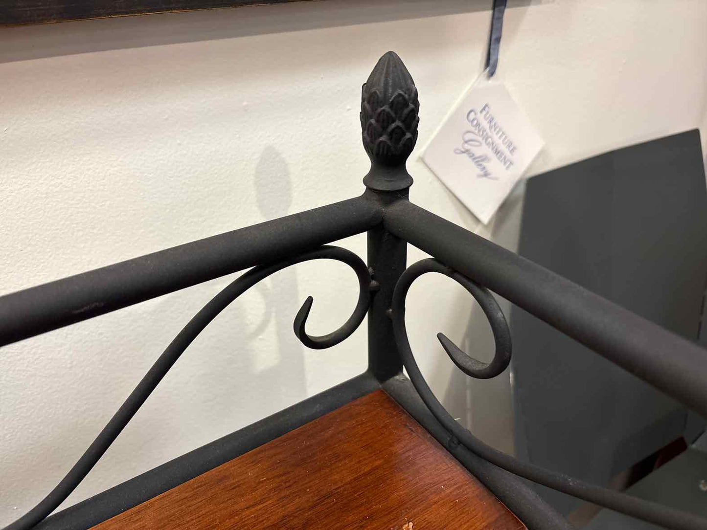 Metal Wine Rack with Wooden Shelves