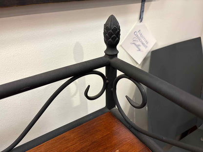 Metal Wine Rack with Wooden Shelves