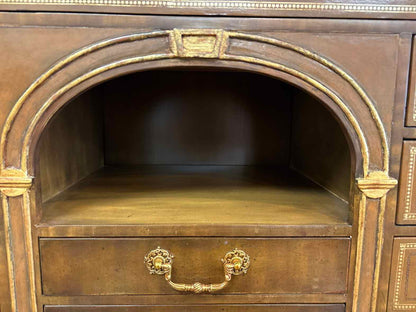 Maitland-Smith Biedermeier-Style Leather Secretary Desk