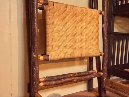 Solid Hickory Rustic Canopy  Twin Bed
