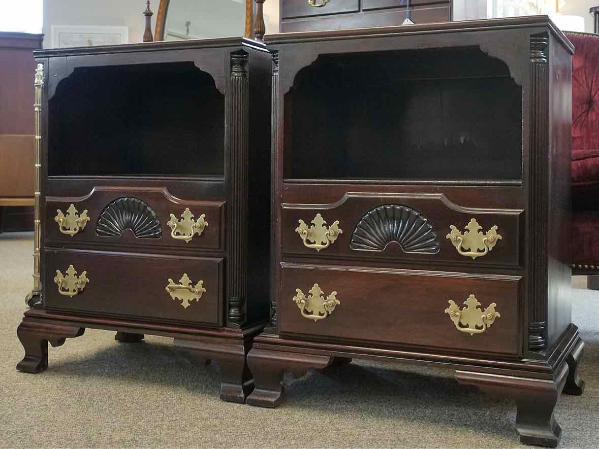 Pair of Georgetown Gallerie Solid Mahogany Two Drawer Nightstands
