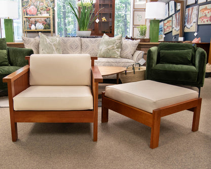 Charles Webb 'Richardson' Cherry Lounge Chair & Ottoman