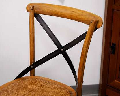 Set of Five Arhaus Cross Back Dining Chairs