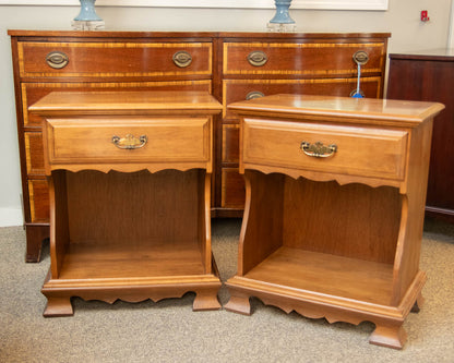 Pair of Ethan Allen Maple 1 Drawer Nightstand