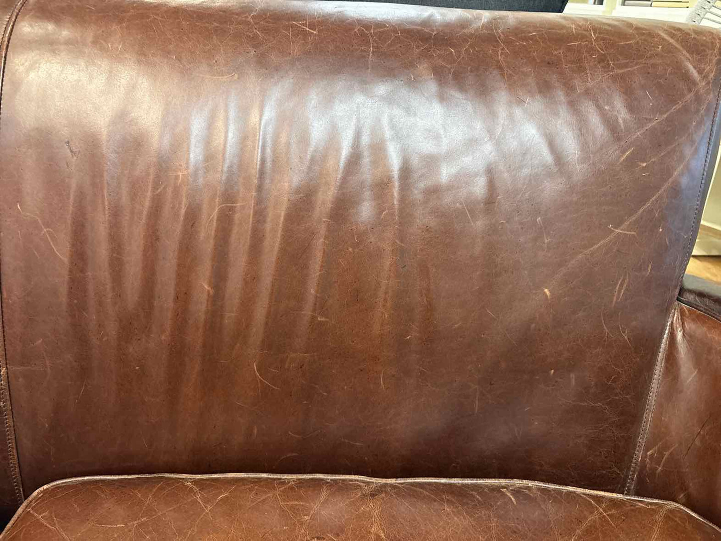 Crate & Barrel Leather Loveseat
