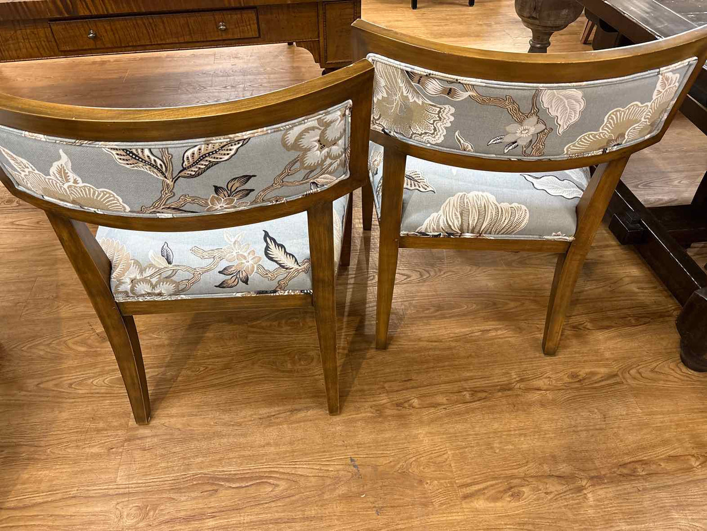 Set of 6 Floral Print Dining Chairs
