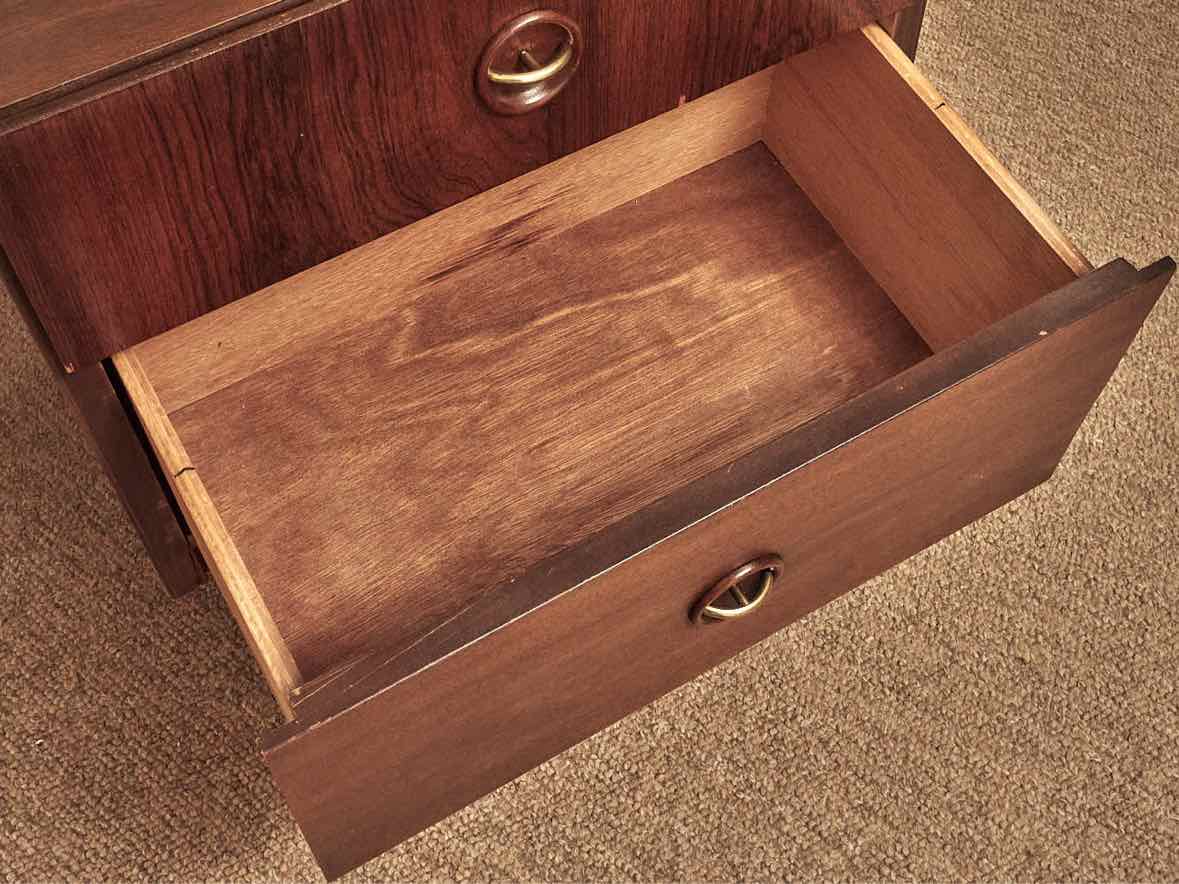 Bassett MCM Formica Laminated 2 Drawer Nightstand