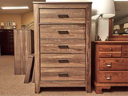 Ashley Furniture'Zelen' 5 Drawer Chest in Driftwood Finish Veneeer