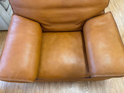 Roche Bobois 'Ascot' Cognac Leather Arm Chair