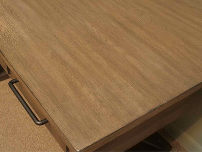 Liberty Furniture 3 Drawer Desk in Driftwood Grey  Finish & Trestle Base