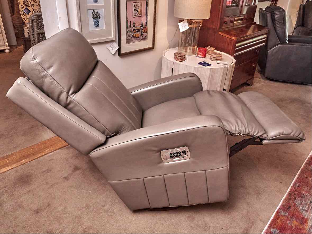 La-Z-Boy  'Finley' GrayTaupe Leather Power Rocker/Swivel Recliner