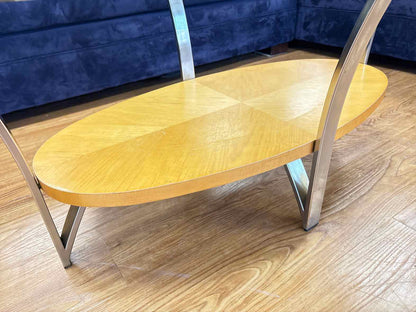 Oval Glass Top Cocktail Table