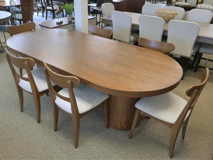 Aspenhome Caden Dining Table & Set of 6 Chairs in Spiced Caramel Finish