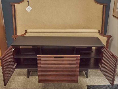 BDI Dark Cherry Media Furniture W/ Black Glass Top