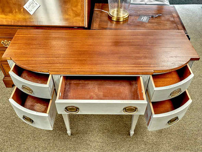 Two Tone Mahogany Five Drawer Console