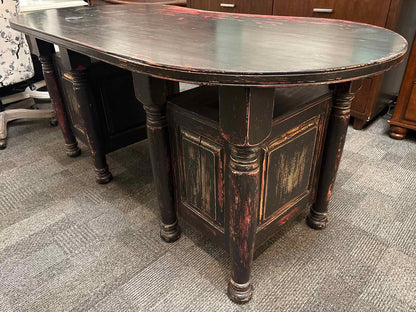 Weathered Black Kidney Desk