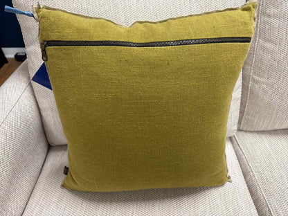 Haomy Bright Olive Linen Pillow