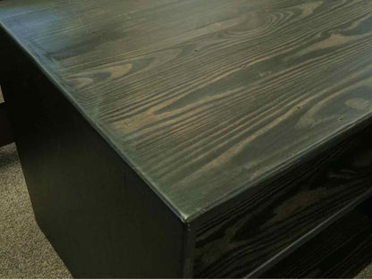 Pair of Pine Open Shelf Side Tables in Dark Finish