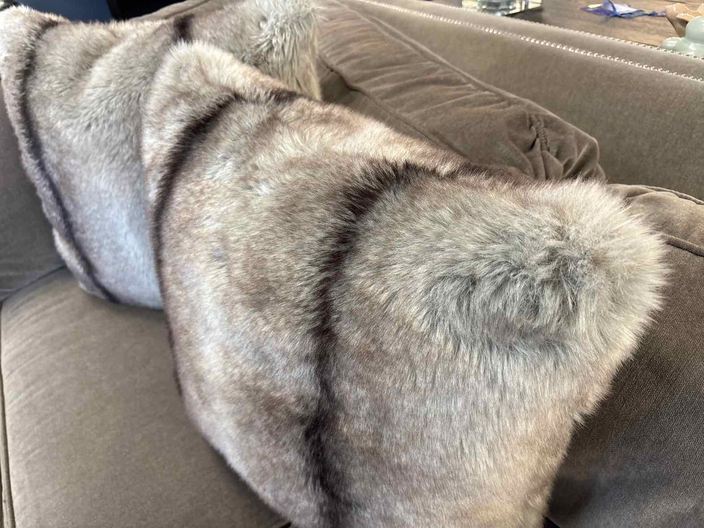 Pair of Faux Fur Accent Pillows