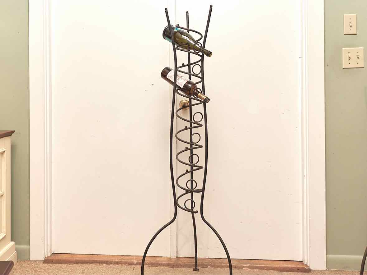 Black Steel 8 Wine Bottle Holder