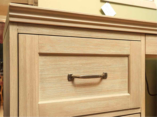 Pottery Barn 'Hampton' In 'Brushed Fog' Finish 3 Drawer & Door  Desk