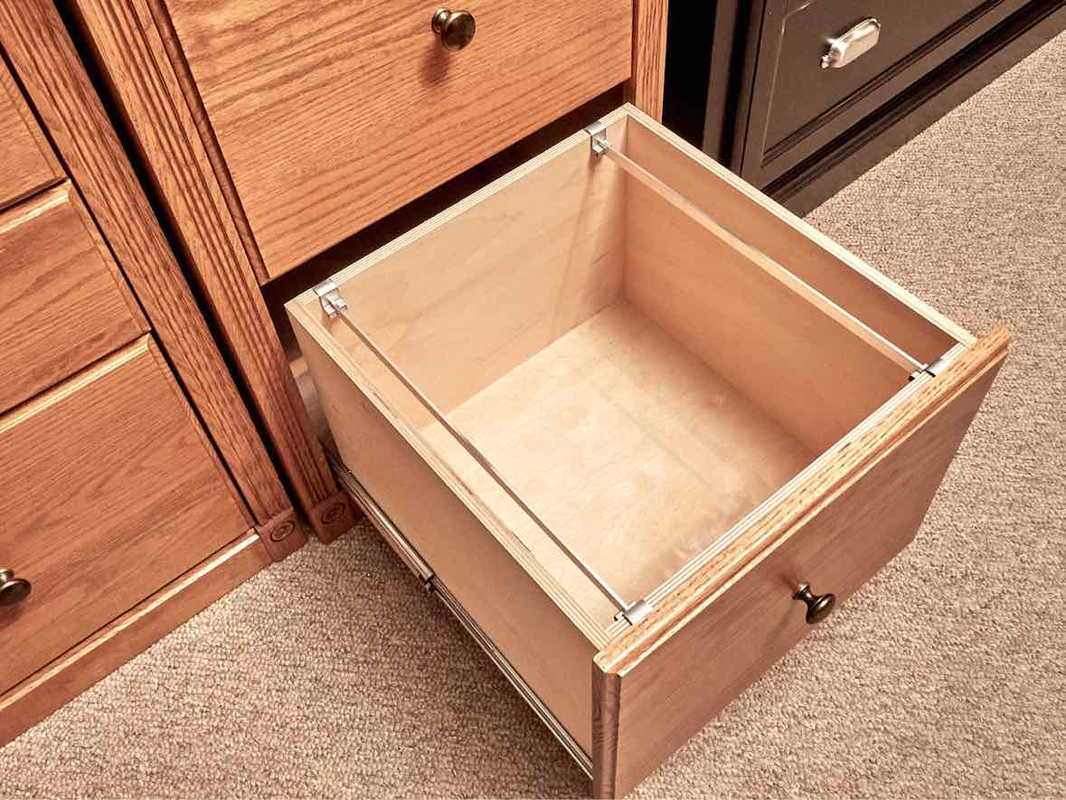 Unfinished Business Oak  Corner Desk with 6 File Drawers