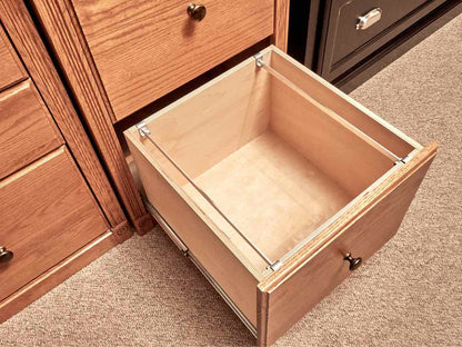 Unfinished Business Oak  Corner Desk with 6 File Drawers