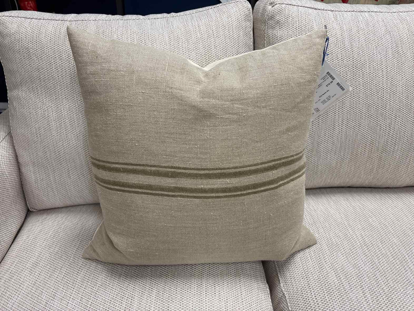 Filling Spaces Striped Linen Accent Pillow
