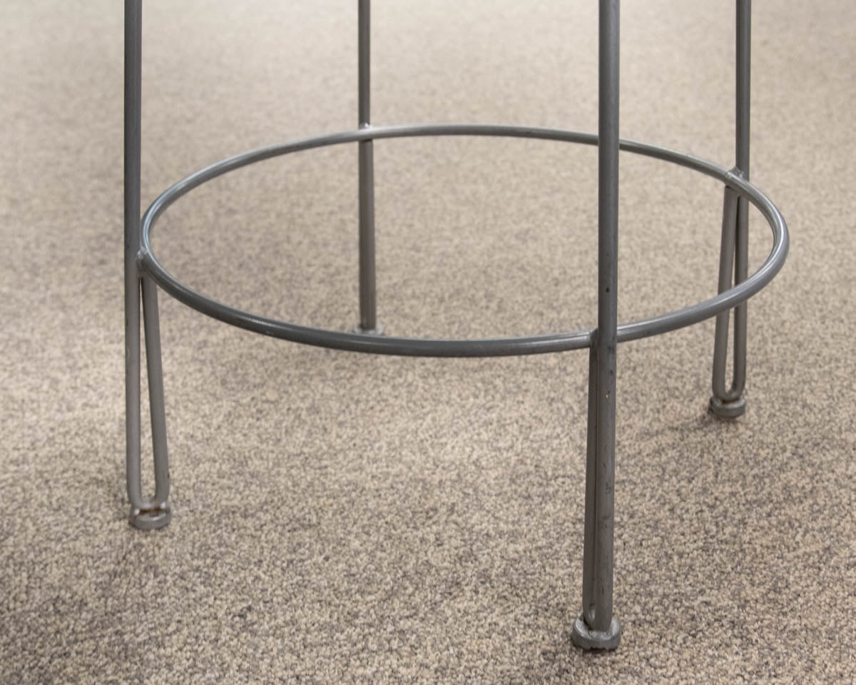 Pair of Silver Finish Metal Counter Stools