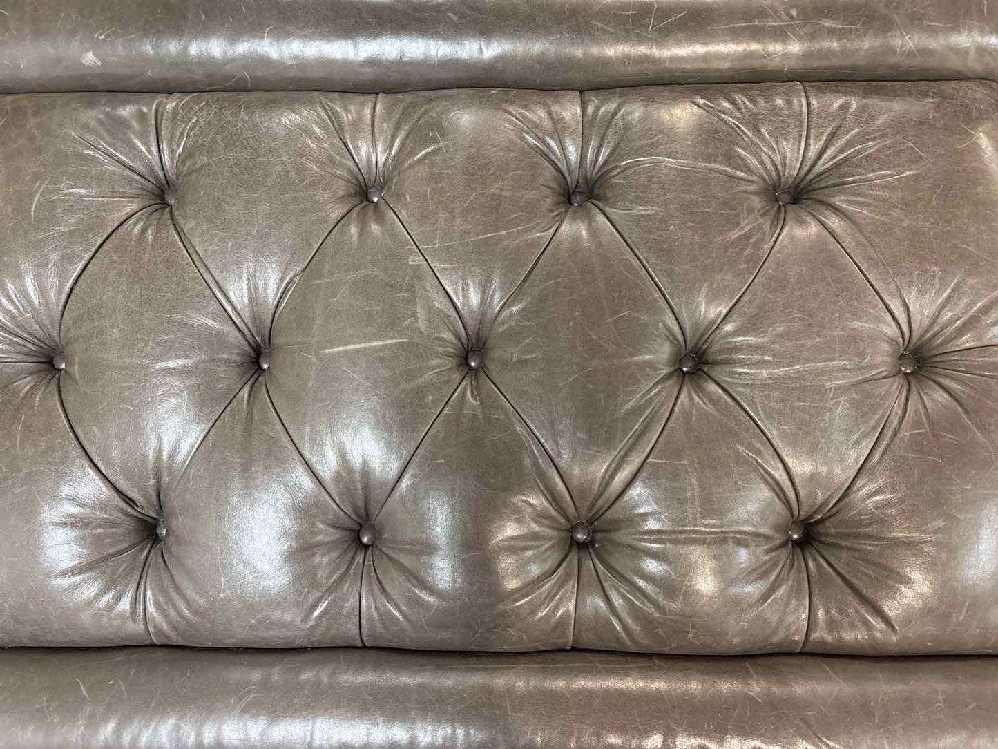 Stanford Leather Ottoman on Casters