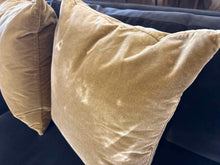 Pair of Antique Gold Velvet Accent Pillows