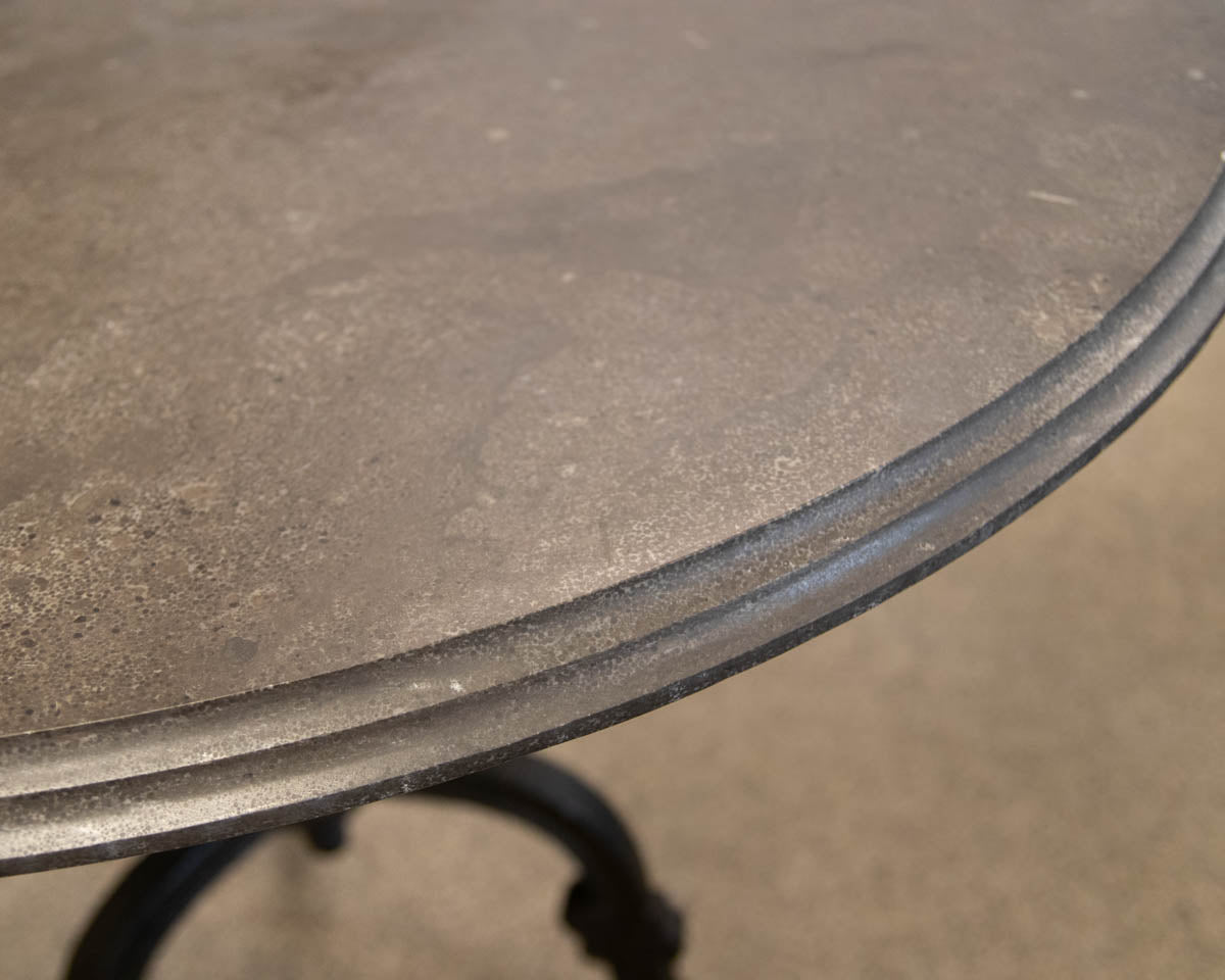 Four Hands Hughes Iron Bistro Table with Bluestone Top