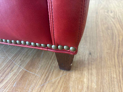 Lee Industries Red Leather Loveseat
