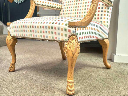Pair of Minton-Spidell George III Style Arm Chairs