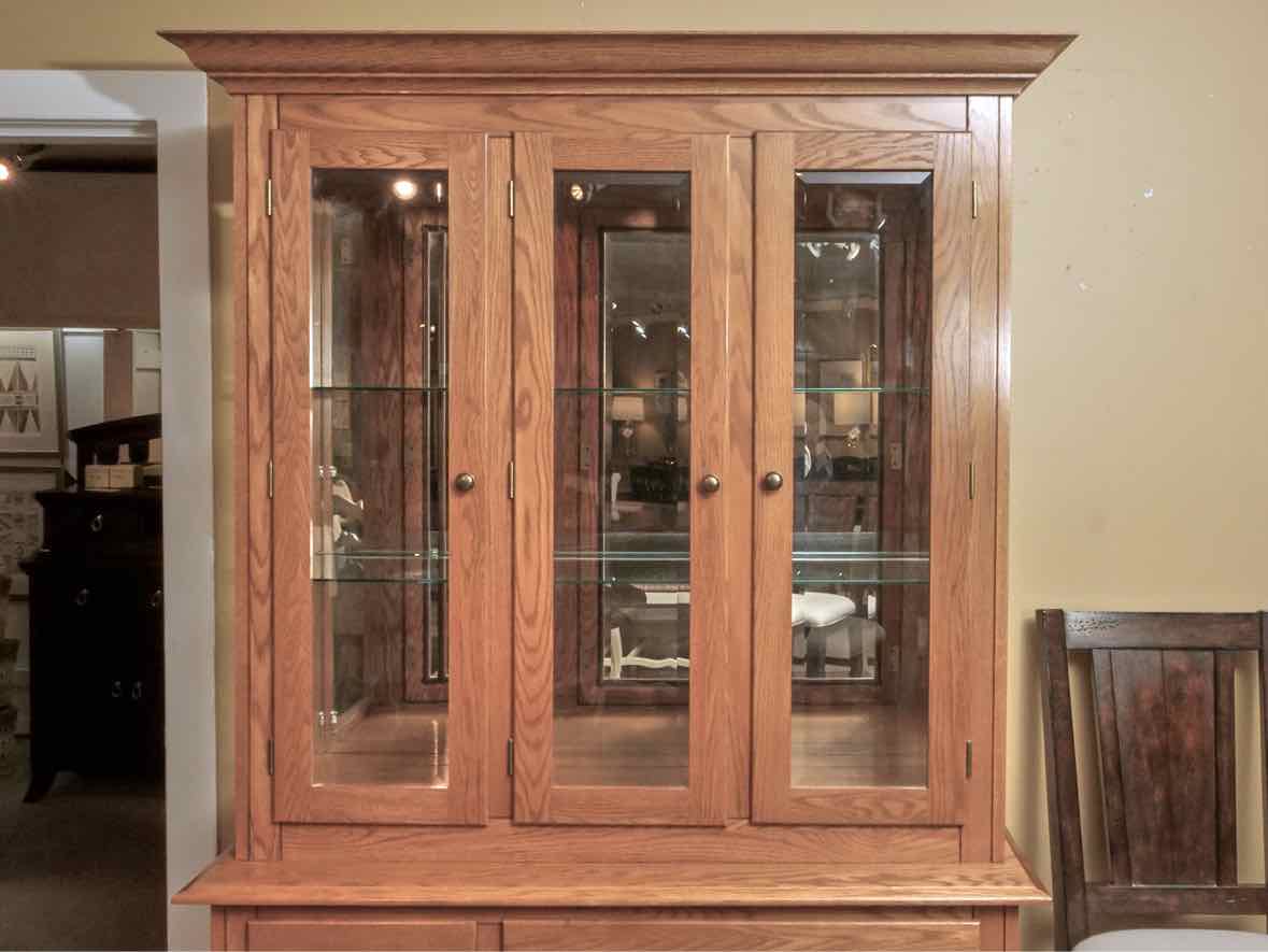 Canadel  Solid Oak 3 Drawer 3 Glass Door & China Cabinet