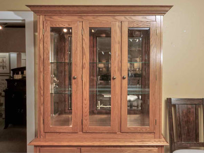 Canadel  Solid Oak 3 Drawer 3 Glass Door & China Cabinet