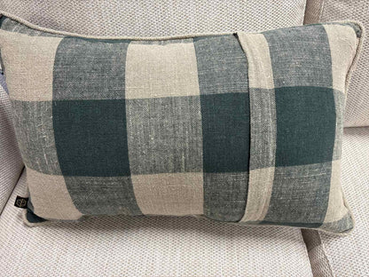 Haomy Buffalo Check Linen Lumbar Pillow
