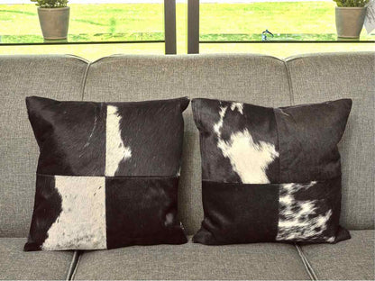 Pair Of Sia Hide Accent Pillows