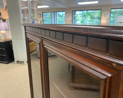Mahogany Ribbon Glass Door Bookcase