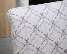 Upholstered Settee with Rolled Arms and Turned Legs
