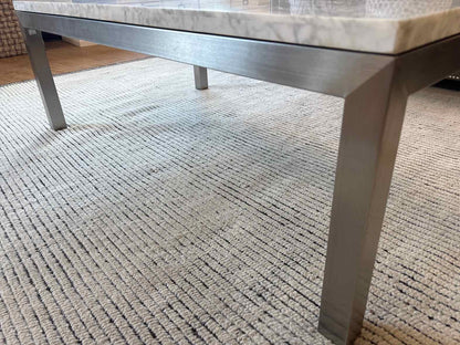 Crate & Barrel 'Parsons' Marble Top Coffee Table