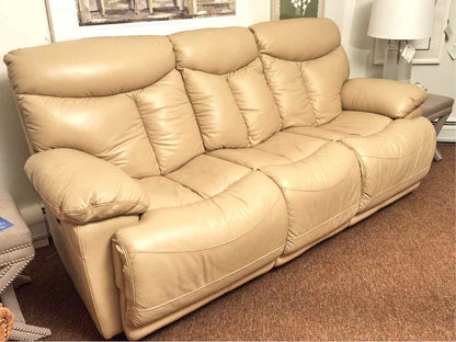 Sand Leather Power Reclining Sofa