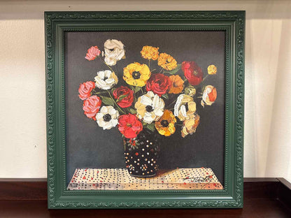 Green Framed Still Life Painting