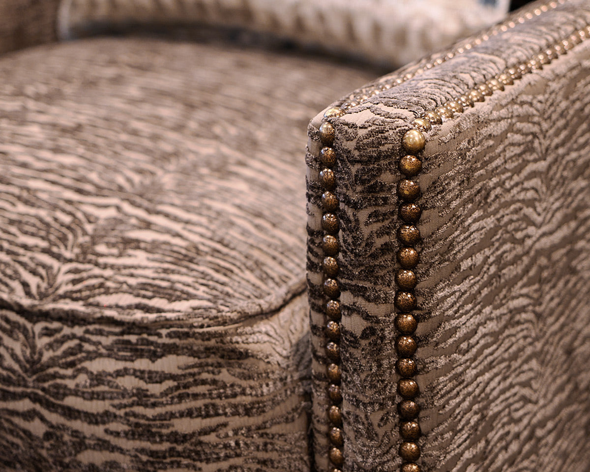Pair of Custom Huntington House Upholstered Swivel Chairs