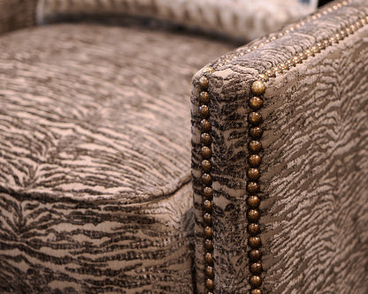 Pair of Custom Huntington House Upholstered Swivel Chairs