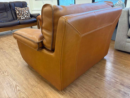 Roche Bobois 'Ascot' Cognac Leather Arm Chair