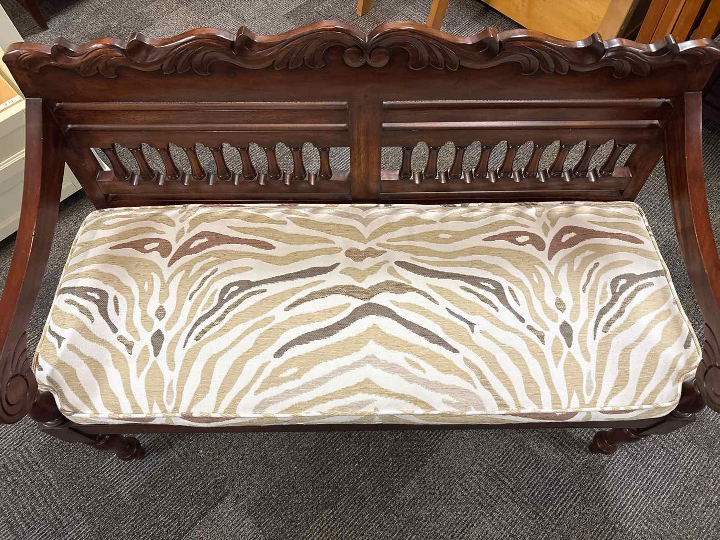 Furniture Classics Ltd. Carved Mahogany Bench