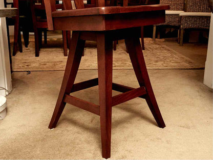 Pair Of Saloom Cherry  Swivel Counter Stools