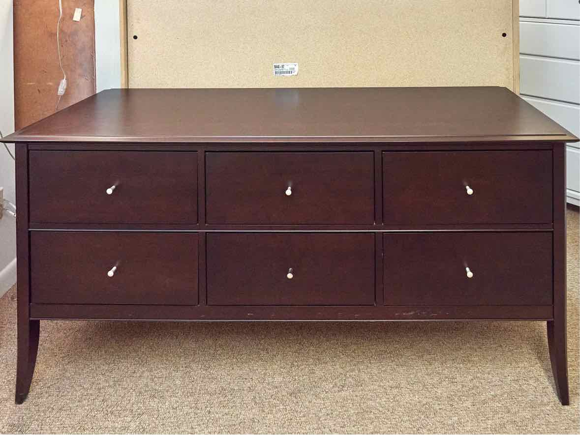 Baronet 'Vendome'  Espresso Finish 6 Drawer  Nickle Knobs  Dresser