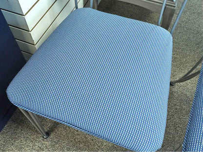 Set of 2 Blue Upholstered Dining Chairs Dining Chairs